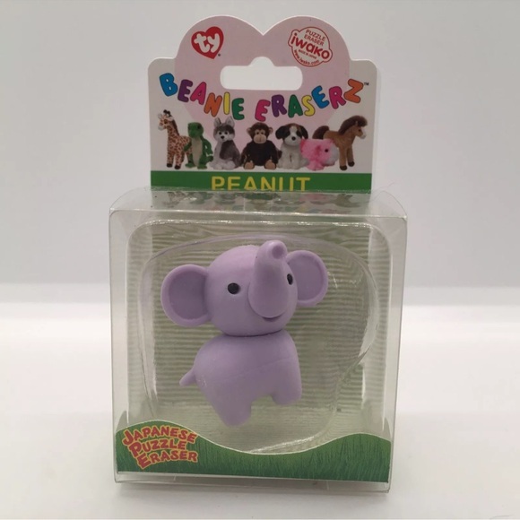 Ty Other - Ty Beanie Eraserz Peanut the Elephant Japanese Puzzle Eraser NEW!